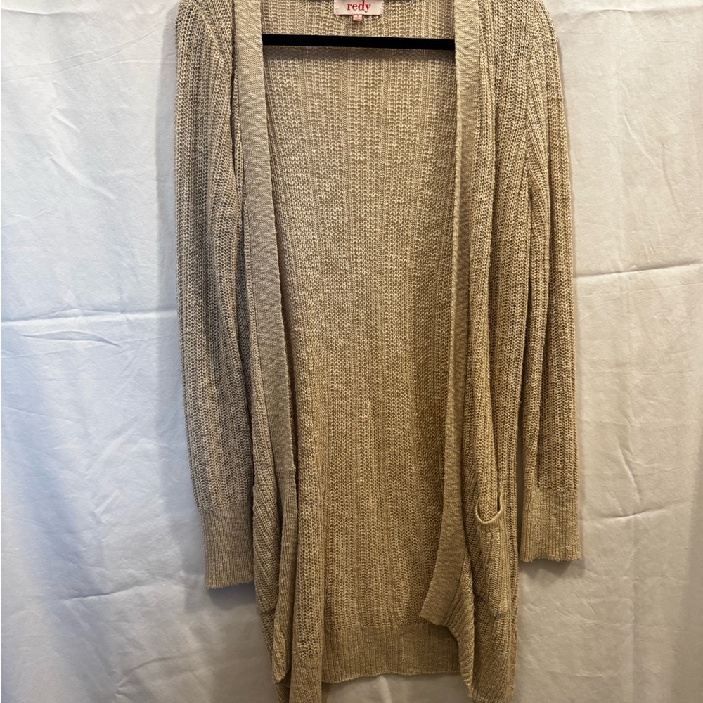 Redy Cozy Beige Open-Front Sweater | Small